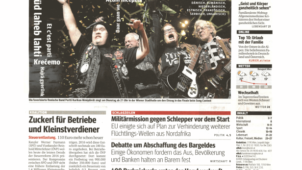 Schlagzeile vom 19.05.2015Nyt se alkaaKurier