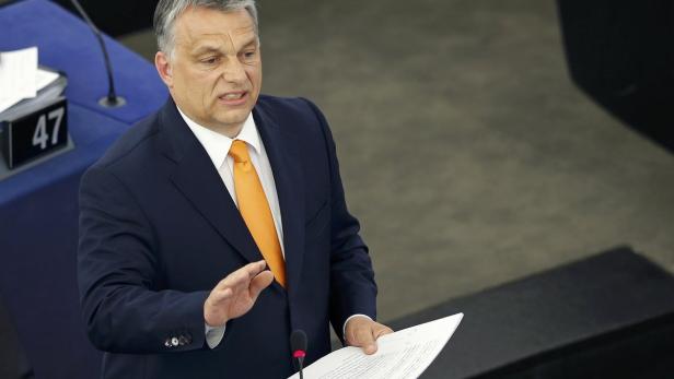 Viktor Orbán hält eine Rede vor dem Europäischen Parlament.