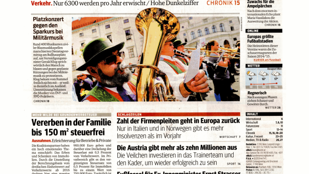 Schlagzeile vom 20.05.2015Zehntausende Österreicher fahren ohne FührerscheinKurier