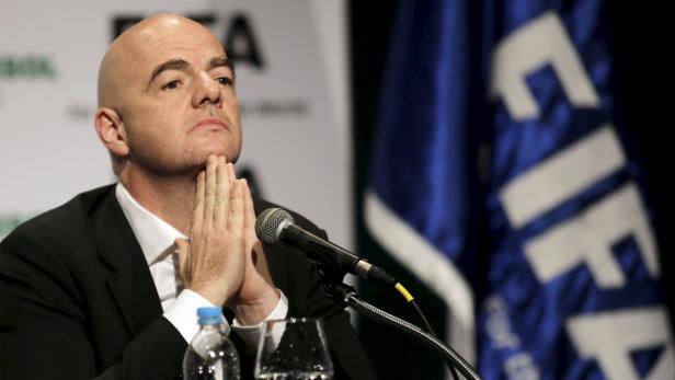 Gianni Infantino, Präsident der FIFA, bei einer Pressekonferenz.