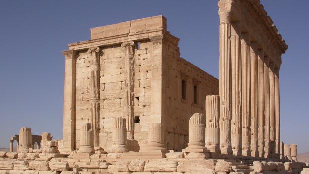 Der Tempel des Bel (Hauptgottheit im Pantheon von Palmyra) aus dem 1. Jh. n. Chr. vor seiner Sprengung durch den IS im August 2015.