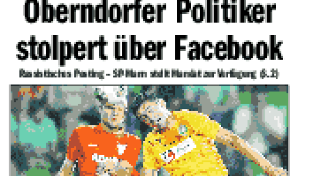 Titelseite der Salzburger Volkszeitung mit der Schlagzeile über einen Politiker, der über Facebook stolpert.