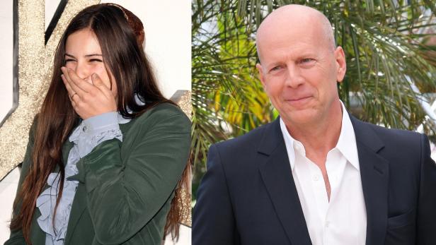 Ein zusammengesetztes Bild von Tallulah Willis und Bruce Willis.