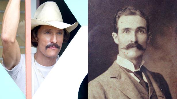 Ein Vergleich von Matthew McConaughey mit einer historischen Person mit ähnlichem Schnurrbart.