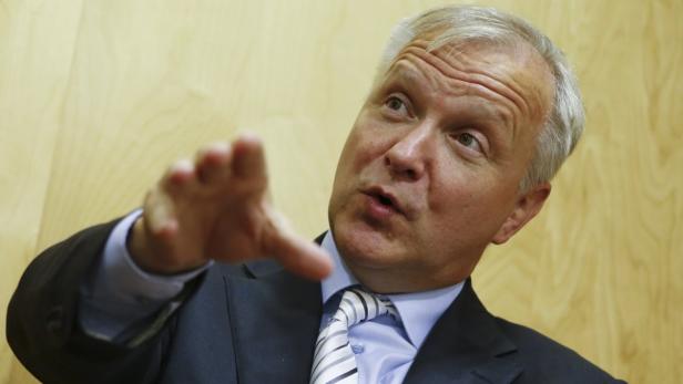 European Commissioner for Economy and Monetary Affairs Olli Rehn speaks to journalist during an interview in Alpbach August 29, 2013. REUTERS/Dominic Ebenbichler (AUSTRIA - Tags: POLITICS BUSINESS)