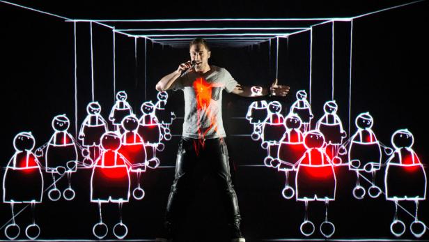 Schwedens Mans Zelmerlow gewinnt den Eurovision Song Contest in Wien, der dem ORF Rekord-Quoten bringt. - FOTO: APA/GEORG HOCHMUTH
