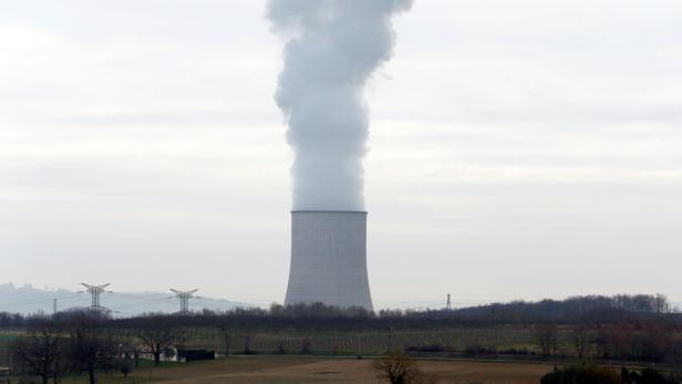 View of a cooling tower at the Golfech nuclear pow