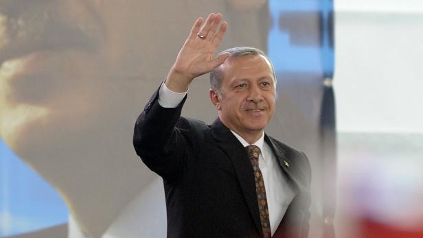 Erdogan während einer Rede im Juni 2014, in der Albert-Schulz-Halle in Wien
