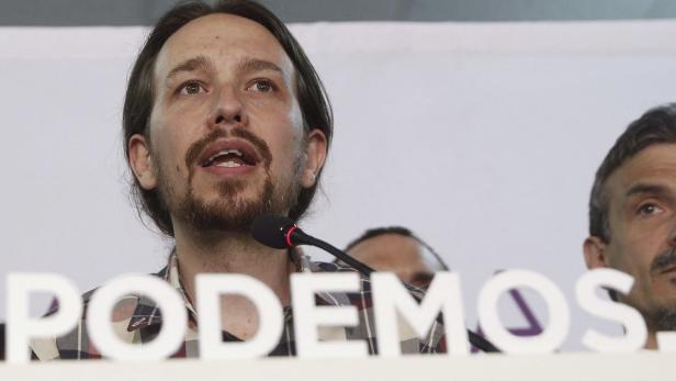 Podemos-Chef Pablo Iglesias wurde von seinen Anhängern in Madrid bereits als künftiger Präsident gefeiert.