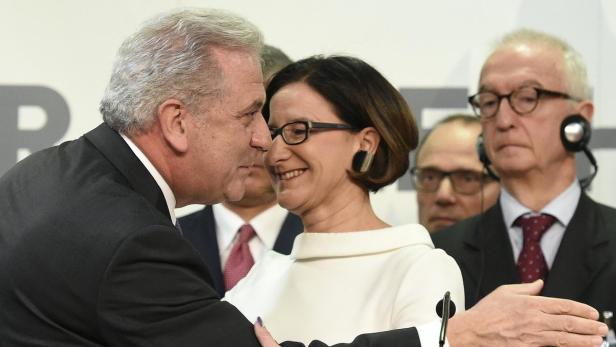 EU-Innenkommissar Dimitris Avramopoulos und Innenministerin Johanna Mikl-Leitner