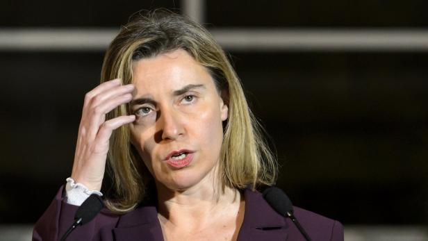 Federica Mogherini spricht bei einer Veranstaltung.