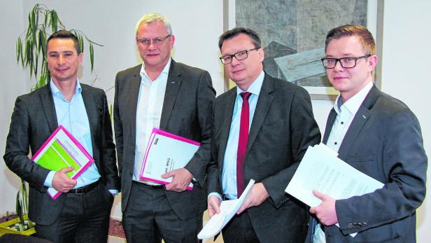 Einigung auf Mindestsicherung, KO Hergovich, ÖVP-Chef Steiner, LR Darabos und KO Molnar