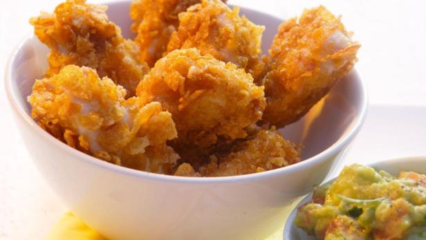 Lafer… Chicken-Nuggets mit Cornflakes-Panade.