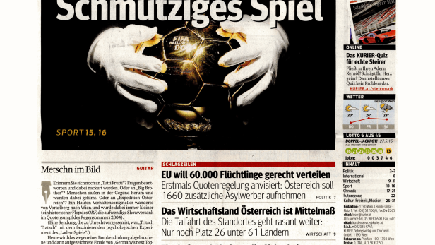 Schlagzeile vom 28.05.2015Schmutziges SpielKurier