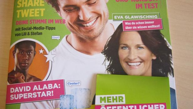 Das Cover der Zeitschrift „Eva“ mit Bildern von David Alaba, Eva Glawischnig und Julian Schmid.