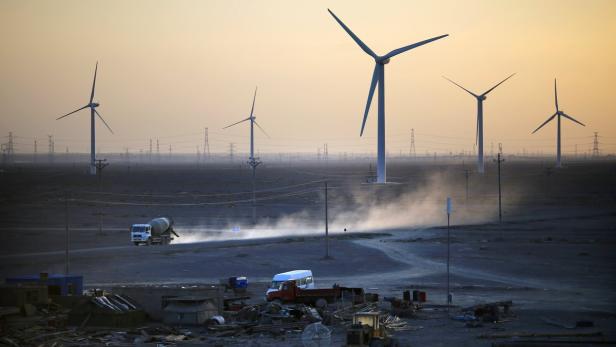 Windturbinen in Guazhou: China ist die Nummer eins.