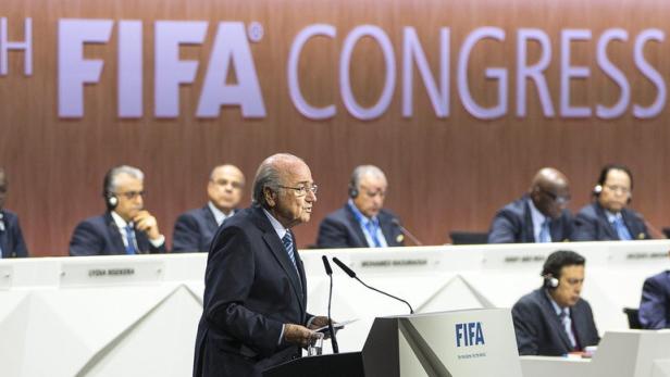 Sepp Blatter bei seiner Rede.