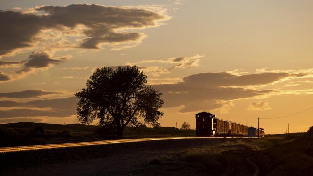 Dieser Zug fährt von Santa Fe nach Gillette, in eines der größten Kohlereviere