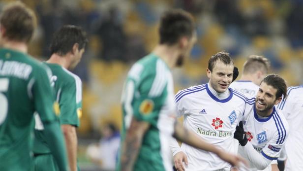 Die Rapidler mussten zusehen, wie Dynamo Kiew in die K.o.-Phase der Europa League einzog.