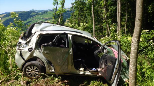 Vier Tote bei Fahrzeugabsturz am Prochenberg