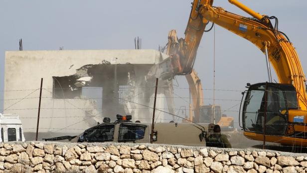 Mit Bulldozern wurden Häuser im Westjordanland zerstört worden.
