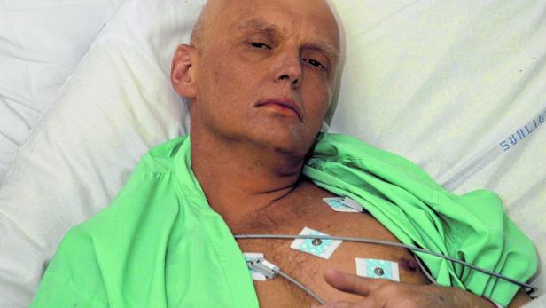 Alexander Litwinenko im November 2006 sterbenskrank in einem Londoner Spital