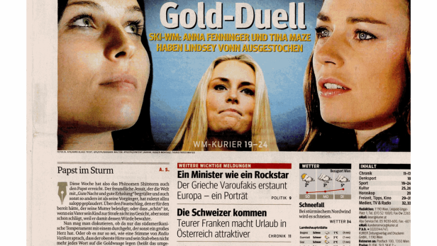 Titelseite des „Kurier am Sonntag“ vom 8. Februar 2015.