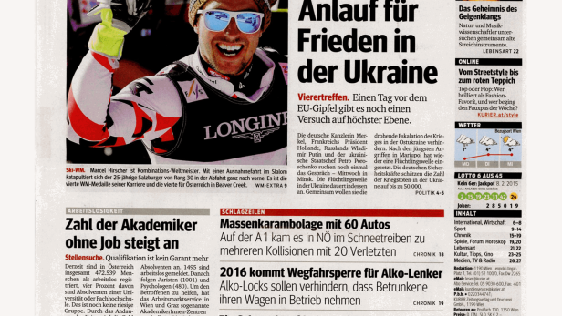 Marcel Hirscher, Ski-Weltmeister, jubelt über seine WM-Goldmedaille.