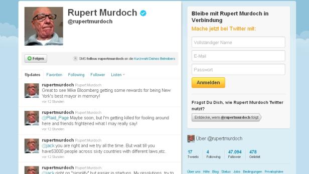Murdoch erzürnt Briten per Twitter