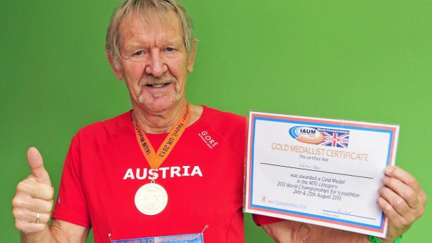 Sportler Werner Hiess, Goldmedaille mit 70 Jahren