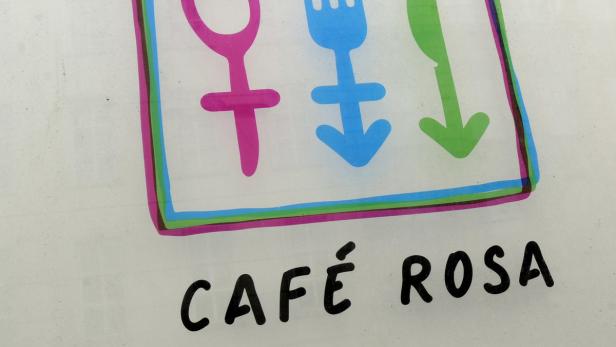 Das Logo des Studentenlokals &quot;Cafe Rosa&quot;.