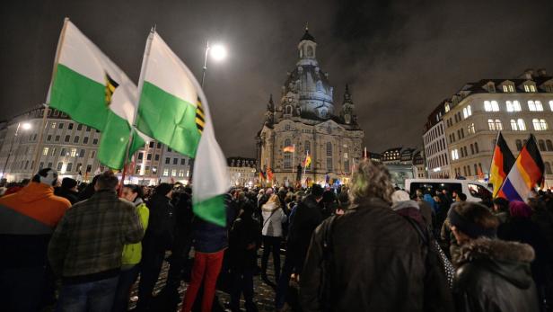 Pegida-Kundgebung am Montag in Dresden.