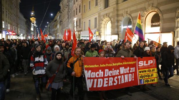 Protest gegen den 64. Akademikerball in Graz