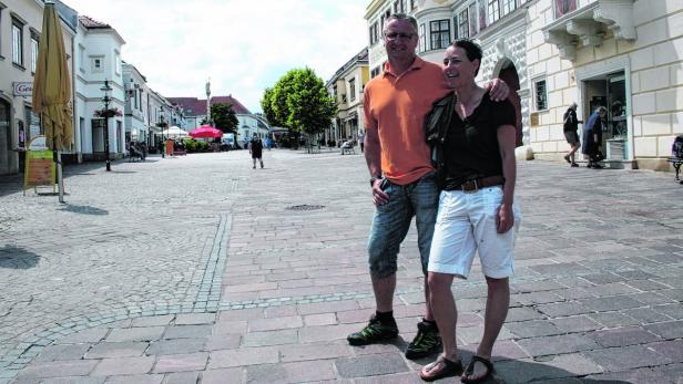 Familie Hofer aus Kitzbühel - auf Urlaub im Burgenland - wünscht sich eine bessere Beschilderung in der Eisenstädter Innenstadt