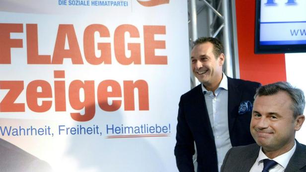 FPÖ-Kandidat Norbert Hofer (re.) mit Parteichef Heinz Christian Strache