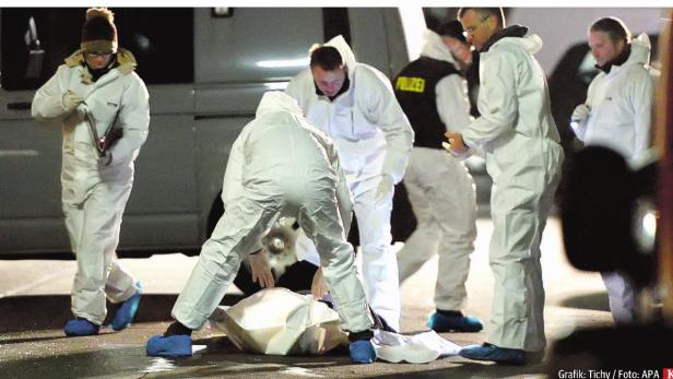 Wien-Ottakring, 1. Jänner 2014: Ein Täter zündete eine Granate und schoss auf die Opfer.