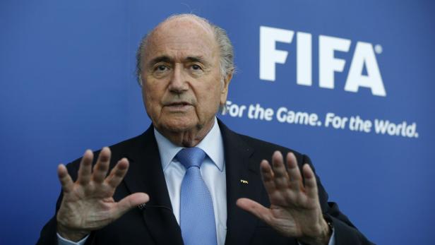 FIFA President Sepp Blatter addresses the media in