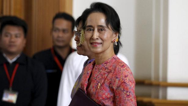Wahlsiegerin und Friedensnobelpreisträgerin Aung San Suu Kyi