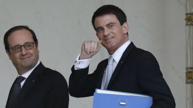 François Hollande und Manuel Valls bei einer Veranstaltung in Frankreich.