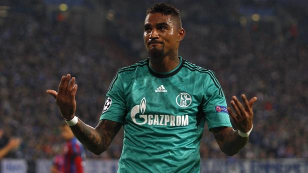 Schalke 04's Boateng reacts during the Champions L