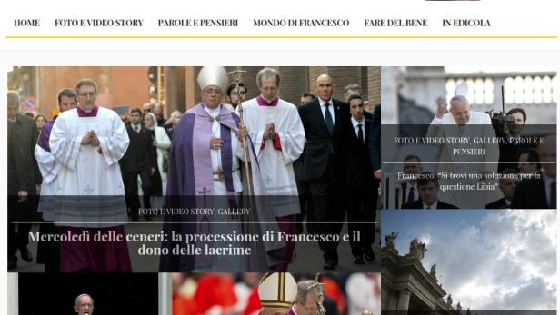 Papst Franziskus bei einer Prozession am Aschermittwoch.