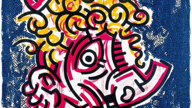 Red – Yellow – Blue No Portrait of Martin, von Keith Haring, entstanden 1987