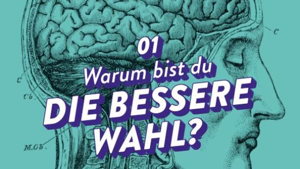 Eine anatomische Illustration eines Kopfes mit der Frage „Warum bist du die bessere Wahl?“.