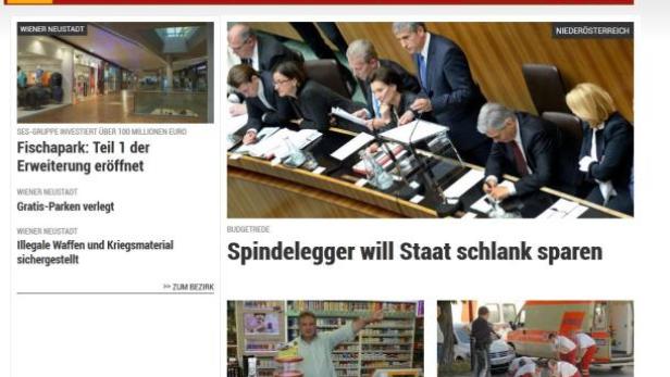 Die Titelseite der NÖN.at, Lokalausgabe Wiener Neustadt.