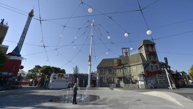 Das Rondeau im Prater wurde verschönert und bietet ab sofort Wasserspiele