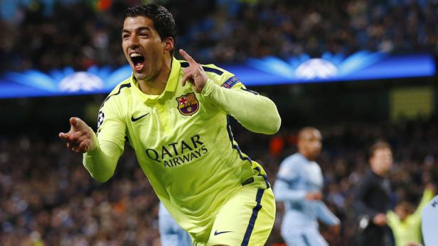 Luis Suarez war Barcelonas Matchwinner in Manchester.