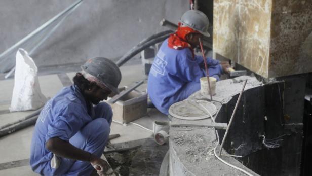 Alles andere als ein Traumjob: Arbeiter in Katar.