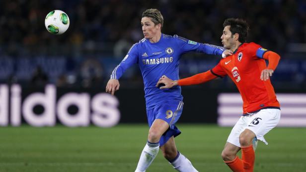 Fernando Torres im blauen Chelsea-Trikot während eines Fußballspiels.