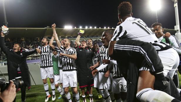 Freude: Juventus gewann am Sonntag 2:1 gegen Florenz, am Montag war der Titelgewinn gesichert