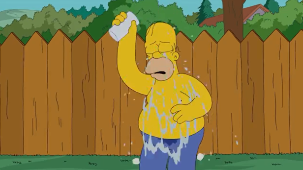 Homer Simpson wird bei der "Ice Bucket Challenge" hart erwischt